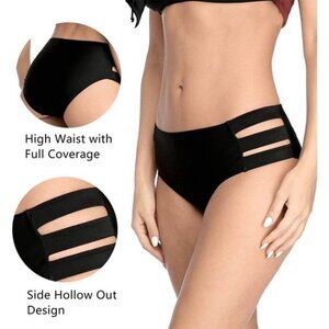 NWT Bikini Bottoms Women's Black Swimsuit Bottoms swim suit Charmo Large